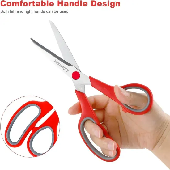 Scissors All Purpose Bulk Set of 18-Pack, Sharp Shears for Office School Supplies Student Teacher Classroom Desk Home Art Craft Sewing Fabric, Comfort Grip, Right/Left Handed {2}
