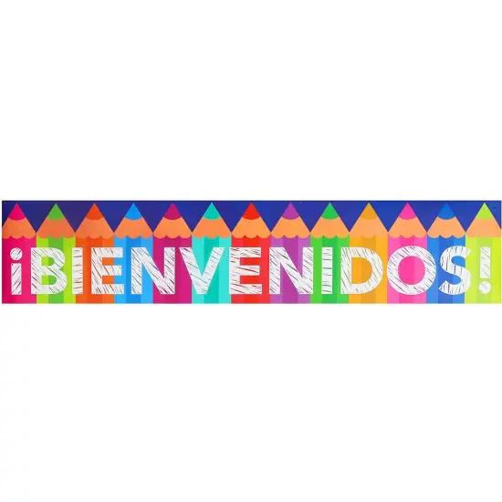 Bienvenidos Sign, Spanish Welcome Banners for Classrooms (39 x 8 In, 3 Pack) Multicolor {3}