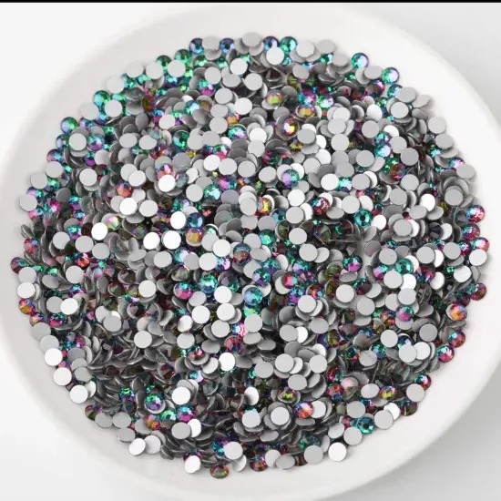 Flat Back Crystal Rhinestones Round Gems, Green Volcano (2.7-2.8mm) SS10/1440pcs {3}
