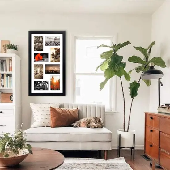 4x6 Black Collage Picture Frames Set of 2, 8 Openings Matted Collage Frame for 4x6 Pictures to Display 16 Multi Photos for Wall {5}