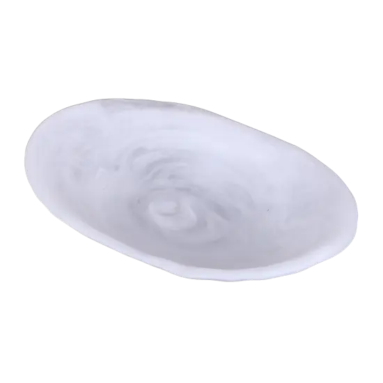 Resin White Swirl Serving Platter {2}