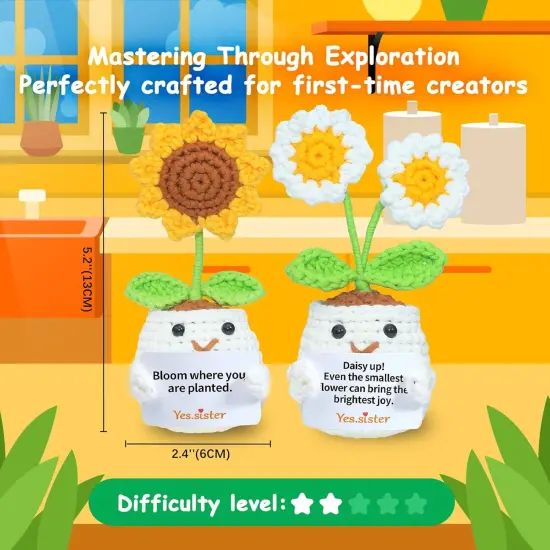 Potted Crochet Kit (Sunflowers) {3}