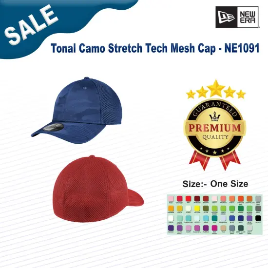 New Era&reg; Tonal Camo Stretch Tech Mesh Cap Black Camo {3}