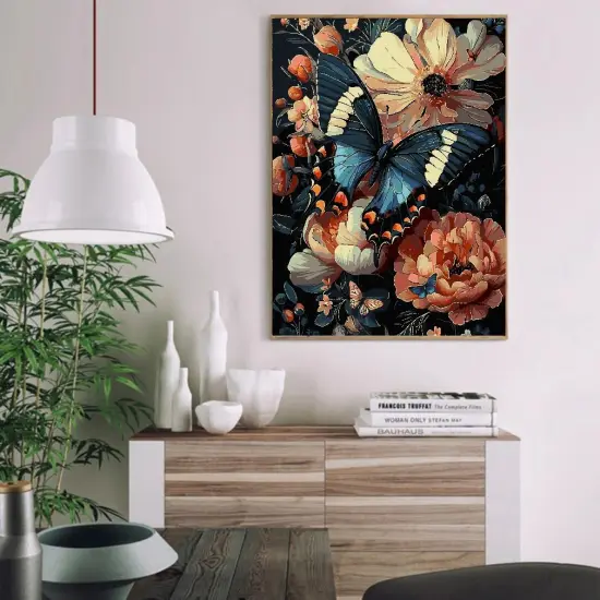 Paint by Numbers for Adults Beginner, Flowers Butterfly DIY Paint by Numbers ,Adult Paint by Number Kits on Canvas for Home Decor Gift 16x20 Inch（Without Frame） {3}