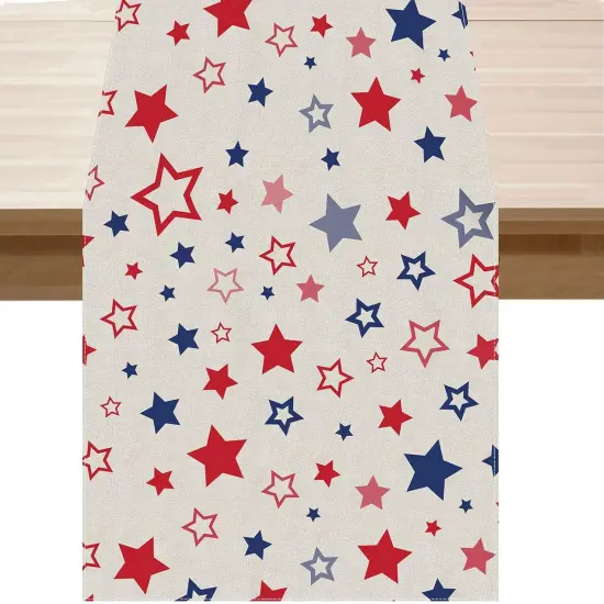 Memorial Day Independence Day 4th of July Table Runner Stars Patriotic America Table Decoration Home Kitchen Dining Indoor Holiday Farmhouse Decor {1}