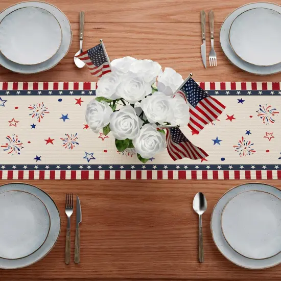 Patriotic America 4th of July Memorial Day Independence Day Table Runner Decoration for Home Kitchen Holiday Party {4}