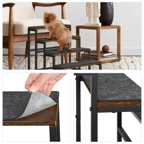 5-Step Non-Slip Dog Stairs for Bed & Sofa &ndash; Heavy-Duty Pet Steps with Felt Pads, Joint-Friendly Design for Small, Senior, or Injured Pets {3}