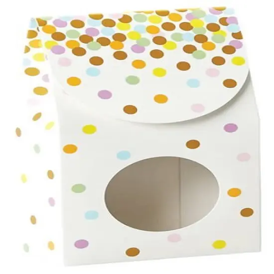 Pack/6: Pastel Confetti Gourmet Candy Box - 3-1/2 x 1-3/4 x 6-1/2" {1}