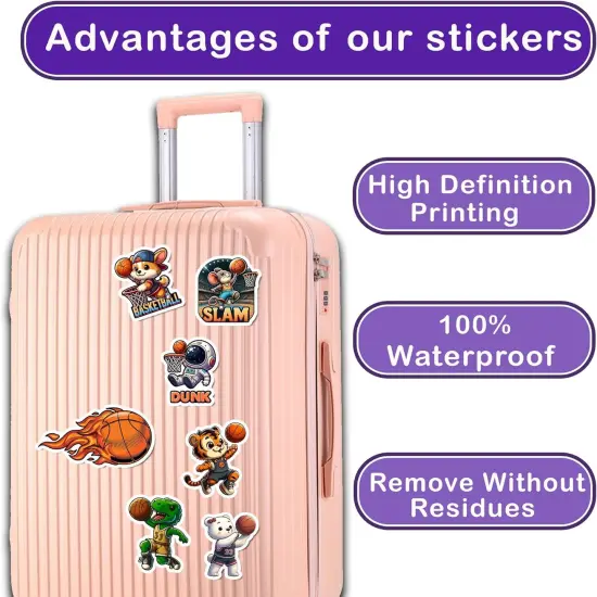 Pack 50 PCS Basketball Stickers Print Outdoors Theme Waterproof Vinyl Decals for Men Boys Teens Adults Sports Players Labels Decor Phone Case Water Bottles Bumper Helmet Laptop {4}