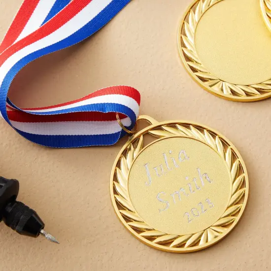 12-Pack Gold Winner Medals for All Ages, Participation Awards with American Flag, 15.5-Inch Red, White, and Blue Ribbon for Sports, Tournaments, Competitions, Heavy-Duty (Metal, 2.75 in) {3}