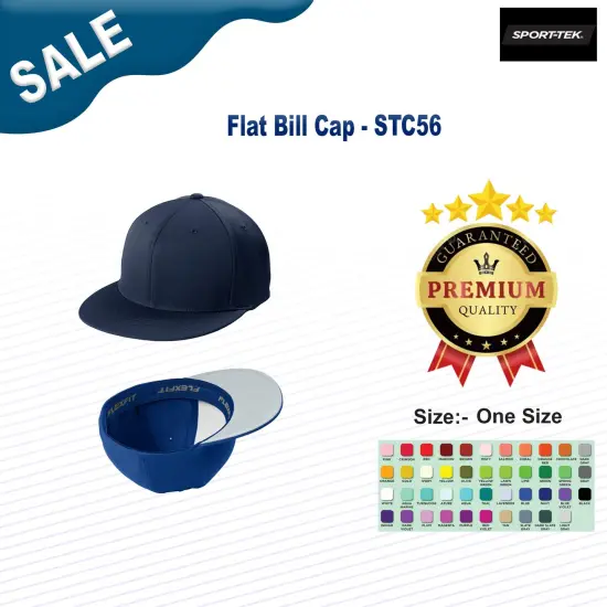 Sport-Tek&reg; Flat Bill Cap True Navy {3}