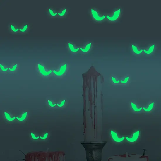 Luminous Sticker, Proboths Creative Removable Luminous Fluorescent Sticker Glow in Dark Decal for Halloween Home Wall Window Decoration Peeping Eyes {5}