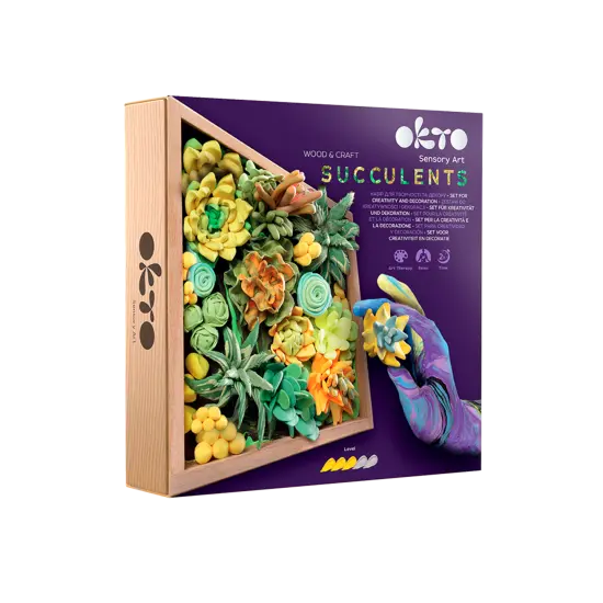 OKTO Sensory Art 3D Woodcraft &ldquo;Energy&rdquo; &ndash; Succulent Craft Kit {1}