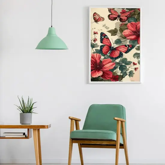 Paint by Number for Adults Framed Canvas, DIY Butterfly Arts and Crafts for Adults Beginner with Wooden Easel, Paint Brushes, Acrylic Paint Set for Home Wall Decor {4}