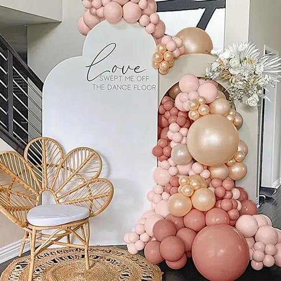 Retro Blush Pink Balloon Arch Kit-Dusty Pink Cream Peach White Sand Balloon Garland,Boho Pastel Pink Balloons Party Decorations {2}