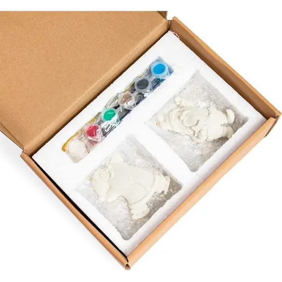 Bright Creations 26 Piece DIY Paint Your Own Ceramics for Kids Ages 3-14 – Gingerbread Man, Snowflake, Santas – Ready to Paint Hanging Xmas Ornaments with Brush and Paint Set, 2.3 x 4 In Multicolor {5}