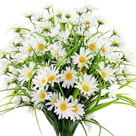 4 Bundles Summer Potted Plants Artificial Silk Daisy Flowers Fake Daisies Plastics Plants Flower Faux Wildflowers {2}
