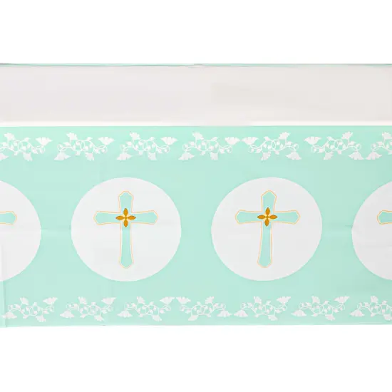 3 Pack Disposable Plastic Table Covers, Baptism Decorations, Easter Tablecloth (54 x 108 In) White {4}