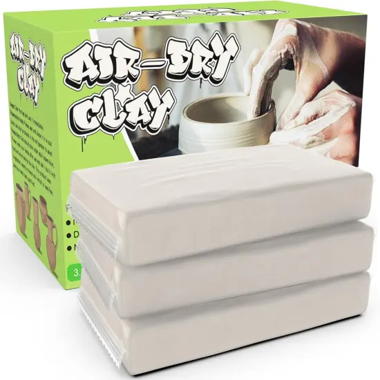 Premium Air Dry Clay for Kids - Natural Modeling Pottery Clay for Wheel, 3.3lbs Kids Arts & Crafts Supplies for School Classrooms, Easter Gifts Toy for Kid, White {1}
