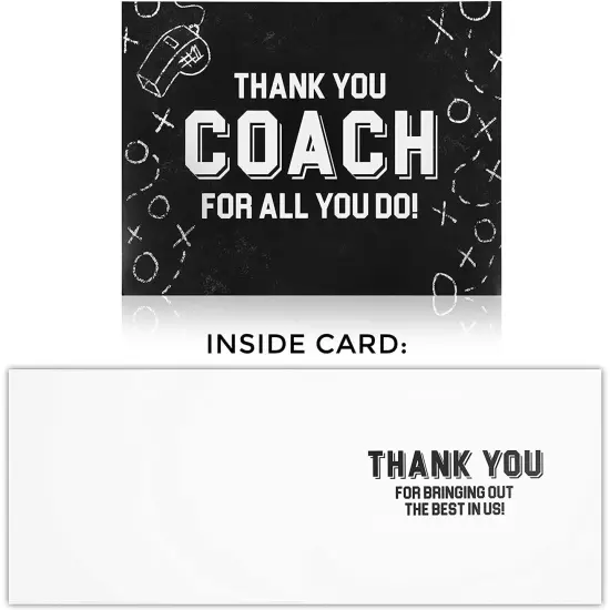 Pipilo Press 3 Pack Jumbo Thank You Coach Card with Envelopes for Teacher Appreciation, Mentors, Letter-Size (8.5 x 11 In) Multicolor {4}