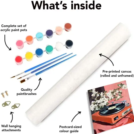 Paint by Numbers Kit for Adults,Retro Records Painting by Numbers,DIY Acrylic Paint Kit Arts and Crafts for Adults Without Frame,Easy Adult Paint by Number Kits on Canvas for Decor 16x20inch {2}