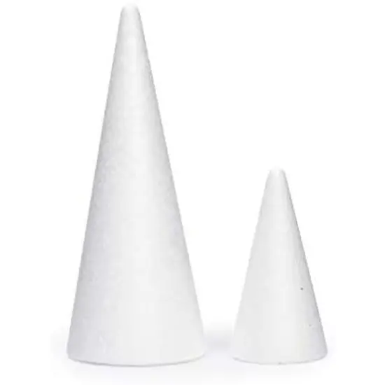 White Craft Foam Cones for Crafts, 2 Sizes (18 Pack) {6}