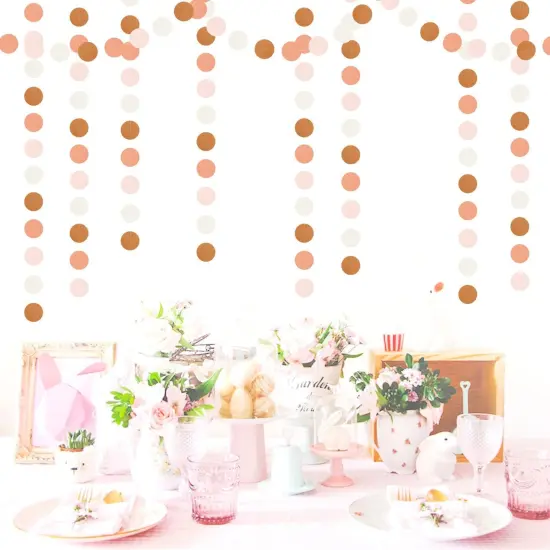 Pink-Brown Peach Party-Decorations Streamers Garland - 52ft Boho Fall Groovy Hanging Paper Banner,Baby Bridal Shower Wedding Autumn Neutral Birthday Room Home Decor {4}