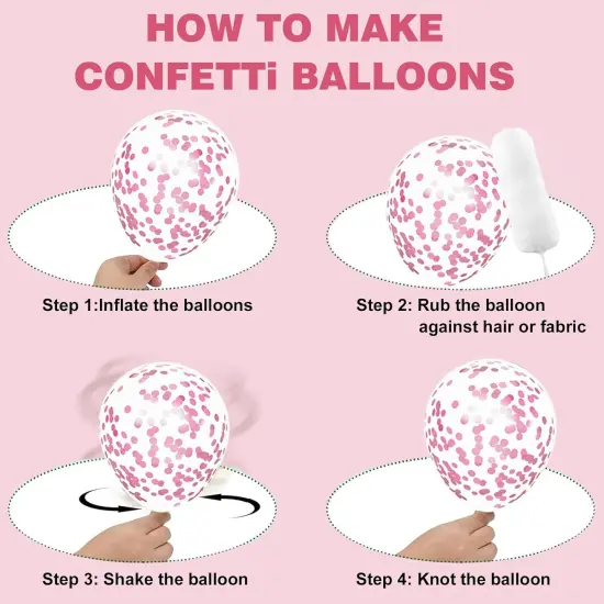 Pink Balloons Set, 63Pcs Hot pink Latex Balloons {5}