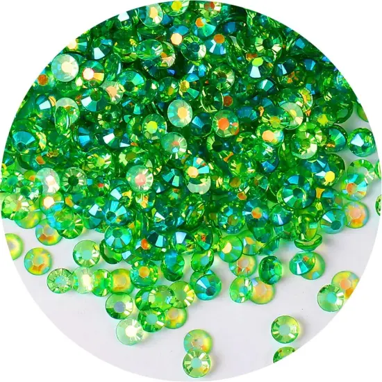 1440 Pcs SS20 5mm AB Flatback Rhinestones for Nails Art Crafts Transparent Glitter Round Gems Crystals DIY Clothes Shoes(Clear Green AB) {1}