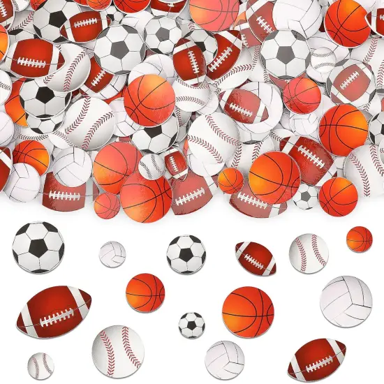 300Pcs Foam Sports Stickers for Kids Self-Adhesive Stickers Including Basketball Football Soccer Volleyball Sports Party Favors for Kids Arts Crafts Decoration Supplies {1}