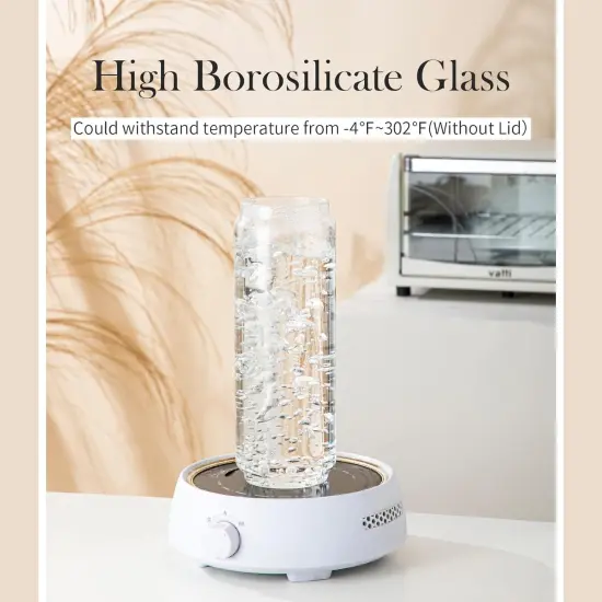 Glass Storage Containers Set of 4, 15 FL OZ High Borosilicate Glass Jars Kitchen Food Canisters with Acacia Wood Lids for Coffee Beans/Sugar/Tea/Nuts {4}