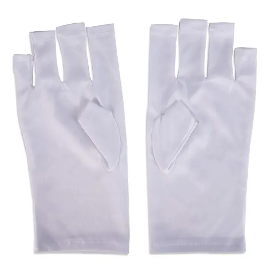 Fingerless UV Light Gloves for Gel Manicures, Sun Protection (2 Colors, 2 Pairs) Black {5}