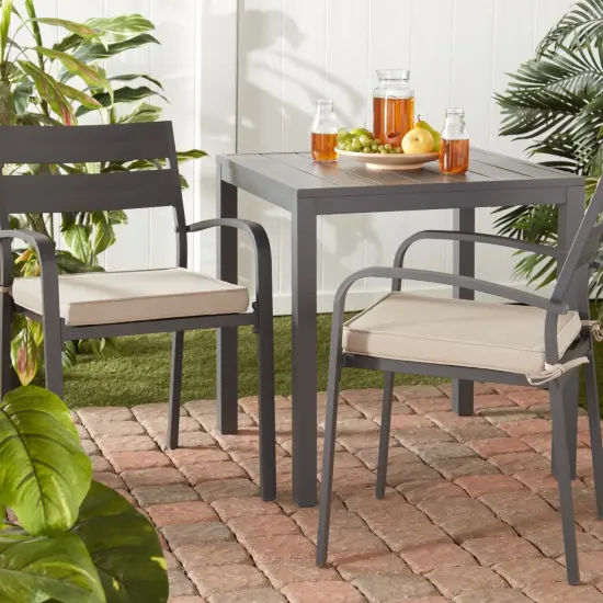 Sunbrella 17 in. Square Outdoor Dining Chair Pad (2-Pack) Coal {5}
