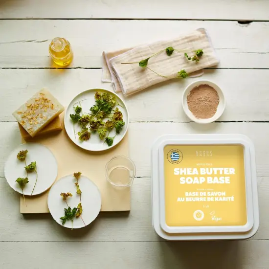 Shea Butter Soap Base - 5Lb Melt and Pour Soap Making Supplies with Organic Shea Butter - No Palm Oil, Vegan, Antioxidant-Rich and Gentle on the Skin - Crafting Recipe Book Included {5}