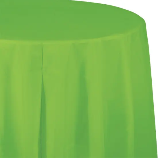 12 pc Bulk Fresh Lime Round Plastic 82 inch Table Covers {1}