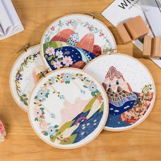 16 Pcs/Set Linen Fabric for Embroidery, Embroidery Linen Fabric Squares Cloth Embroidery Needlework 100 Skeins Embroidery Floss Cross 5 Pieces Embroidery Hoops (19 x 19 Inch) {5}