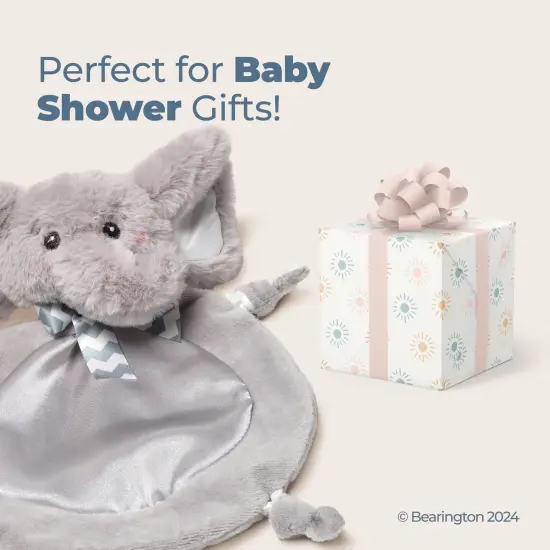 Bearington Baby Wee Spout, 8 x 7 Inch Small Gray Elephant Stuffed Animal, Jungle Nursery Decor, Baby Security Blanket, Elephant Lovey for Babies Grey {5}