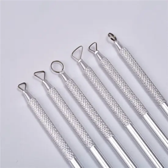 14PCS Ceramic Pottery Clay Ribbon Sculpting Tool Kit with Feather Wire Texture and Needle Detail Tools {4}