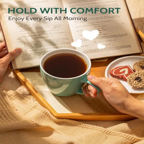 Porcelain Coffee Mugs - 16 Ounce - Set of 6 {3}