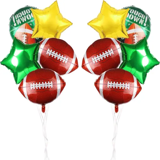 Football Balloons for Football Theme Party Decorations, Large Foil Mylar Football Green Balloon Decor for Boys Kids Men Rubby Balloon Decor Party Supplies {1}