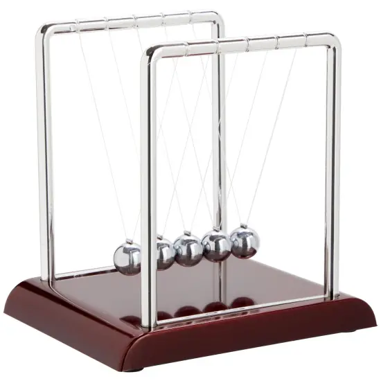 Newton's Cradle Balance Pendulum, Physics Learning Desk Toy, Swinging Kinetic Balls for Home, Office Decoration, Stress Relief, Fun Science Fidget Accessories (7x6x7 in) Silver {1}