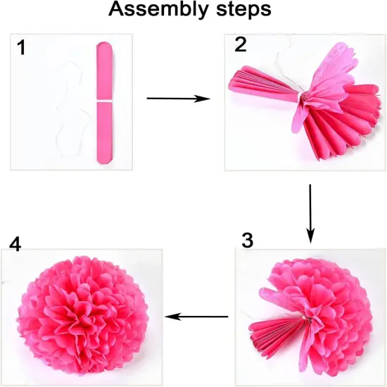 12pcs Black and Red Hanging Tissue Paper Pom Poms Decorations for Party Ceiling Wall Tissue Flowers Decorations - 2 Colors of 12 Inch, 10 Inch {4}