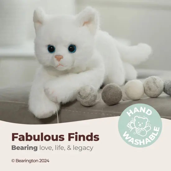 Bearington Lil' Muffin Small Plush Stuffed Animal White Cat, Kitten 8 inch, For Ages 3-14 {3}