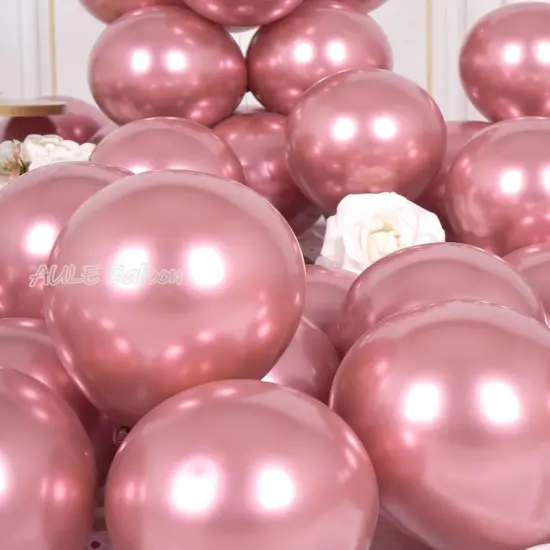 Metallic Pink Balloons 5 inch 50 Pcs Pink Latex Balloons {2}