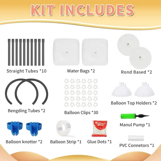 Balloon Arch Kit With Free Bending Shape Frame and Base Floor Stand for Wedding, Baby Shower, Graduation Decoration - Half Arch Balloon Garland {2}