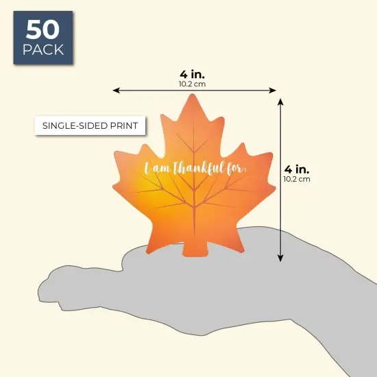 50 Pack Thankful for Table Place Cards, Thanksgiving Leaf Cutouts for Dinner and Party {2}