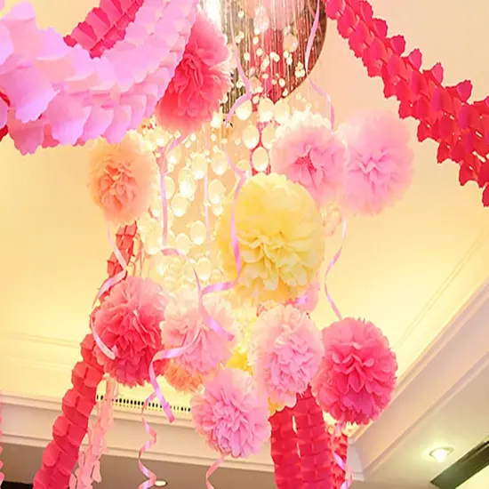 Sage Green Tissue Paper Pom Poms Decorations, 12 PCS Pink Green Birthday Baby Shower Decor, Boho Neutral Wedding Bridal Shower Engagement Party Decorations {3}