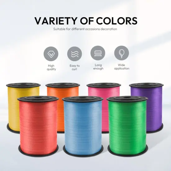500 Yards Curling Ribbon with Spool, 1/5" Wide Crimped Texture Curling Ribbons {5}