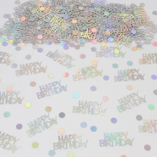 Birthday Confetti, Glitter Happy Birthday Table Decorations, 270 PCS Iridescent Party Decorations {3}