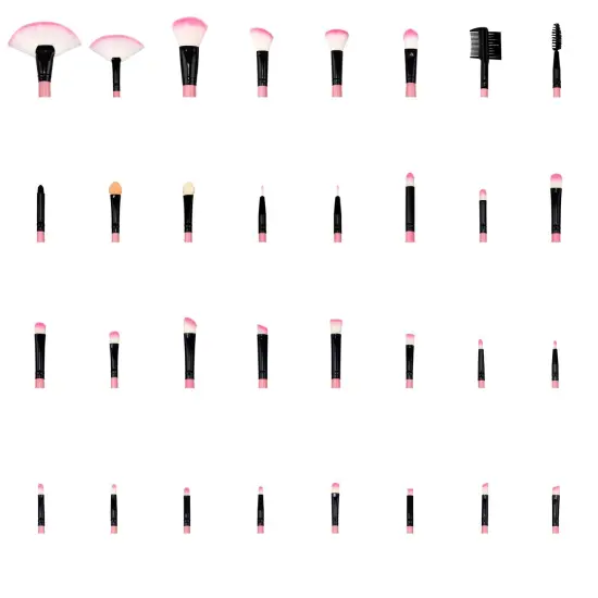 32 Piece Professional Makeup Brush Set with Storage Case Pouch, Pink {6}